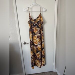 Sara Michelle Floral Maxi Dress in Yellow and Brown
